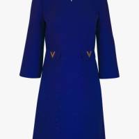 VALENTINO Admiral Blue Crepe Couture Midi Dress | CT 🇺🇸