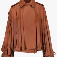 LOEWE Tan Ribbon Cutout Leather Jacket | CT 🇺🇸