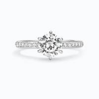 Tulip Solitaire Pave Diamond Ring | Paris 🇫🇷