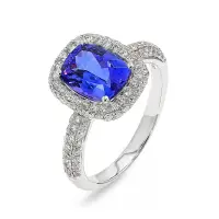 Tanzanite, 18K White Gold & Diamond Halo Ring | Waterfront 🇿🇦