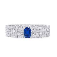 White Gold, 18.66ct Burmese Sapphire and Diamond Convertible Bracelet | NY 🇺🇸