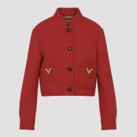 Valentino Carmine Red Virgin Wool Caban Drill Jacket | Novara 🇮🇹