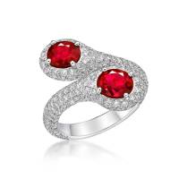 PLATINUM OVAL-SHAPED UNHEATED RUBY & DIAMOND RING | Central 🇭🇰