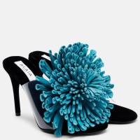 ALAÏA 90 floral-appliqué leather and PU mules | Munich 🇩🇪