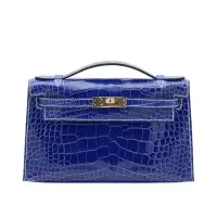 HERMES POCHETTE KELLY SPO BLUE ELECTRIC NATA ALLIGATOR SHINE | Tokyo 🇯🇵