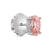 Engraved Pink Oval Diamond Stud Earring | London 🇬🇧