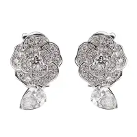Chanel Camelia Precieux Diamond 18k White Gold Stud Earrings | PA 🇺🇸