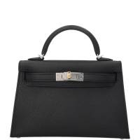 2025 HERMÈS Mini Kelly II Sellier Electrum Epsom Noir | Zurich 🇨🇭