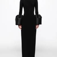 High neck midi dress with bell-sleeve | Bucharest 🇷🇴