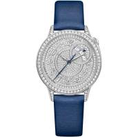 Vacheron Egeri 35mm White Gold With Blue Satin Watch Pave Diamond Dial 4606F | NY 🇺🇸