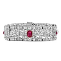 PLATINUM ART DECO RUBY AND DIAMOND BRACELET | CA 🇺🇸