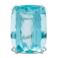 PLATINUM IMPRESSIVE AQUAMARINE AND DIAMOND RING GIA CERTIFIED 132.62CTS | CA 🇺🇸