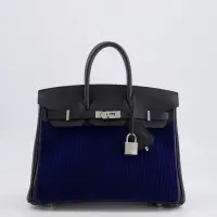HERMÈS BIRKIN 25 CÔTE À CÔTE RETOURNE BLEU SAPHIR TUFFETAGE AND CABAN SWIFT LEATHER | London 🇬🇧