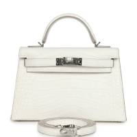 Hermès Kelly Sellier 20 Creme Chantilly Matte Alligator Palladium Hardware | NY 🇺🇸