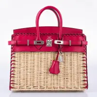 Hermès Picnic Birkin 25 Framboise Swift and Osier Wicker | NY 🇺🇸