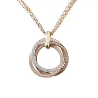 CARTIER TRINITY DIAMOND TRI COLOR GOLD PENDANT NECKLACE | FL 🇺🇸