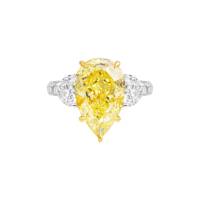 Platinum, Gold, 7.78ct Pear Shape Fancy Yellow Diamond  Engagement Ring | London 🇬🇧