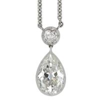 PLATINUM & DIAMOND Drop Necklace, circa 1920 | London 🇬🇧