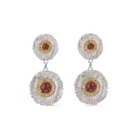 Buccellati Blossoms Color Earrings in Silver & Red Jasper | Cannes 🇫🇷