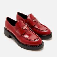 PRADA  Chocolate brushed leather loafers | Dubai 🇦🇪