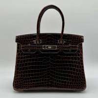 HERMÈS BIRKIN 30 HAVANA SHINY NILOTICUS PALLADIUM HARDWARE | London 🇬🇧