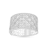 WHITE GOLD DIAMOND BANGLE WITH SQUARE-CUT & ROUND DIAMONDS | Dubai 🇦🇪