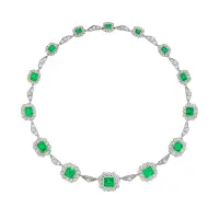 A Fine Vintage Emerald And Diamond Necklace | London 🇬🇧