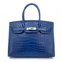 HERMÈS Birkin 30 Sellier Aizome Matte Porosus Crocodile Palladium hardware U (2022) | Central 🇭🇰