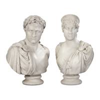 Pair Of Carrara Marble Busts Of The Emperor Napoleon And Empress Marie Louise | Louisiana 🇺🇸