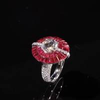 Invisible Ruby Setting with Natural Ring Brilliant Cut Diamond Ring | Central 🇭🇰