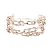 Messika Move Link 3-Rows Cuff Bracelet, Pink Gold & Diamonds | Aix-en-Provence 🇫🇷