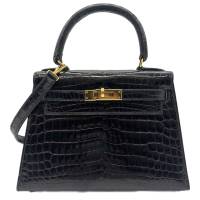 HERMES Mini Kelly Porosus Shine Mini Noir Black | Tokyo 🇯🇵