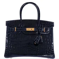 Hermès Birkin 30 Bleu Marine Shiny Niloticus Crocodile Gold Hardware | NY 🇺🇸