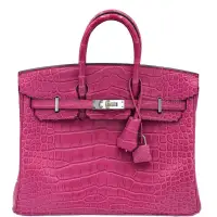 Hermès Birkin 25 Rose Sheherazade Matte Alligator Palladium Hardware | NY 🇺🇸