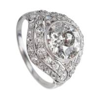 CA. 1930 – ART DÉCO DIAMONDS RING OF 950 PLATINUM | Munich 🇩🇪