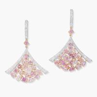 Pink and White Diamond Fan Earrings | Central 🇭🇰
