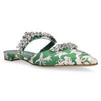 Manolo Blahnik Crystal Embellished Printed Mules | VIC 🇦🇺