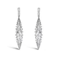 Masterpiece 18.34ct Inverted Diamond Twirl Drop Earrings in Platinum | Warwickshire 🇬🇧