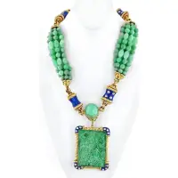 David Webb Elegant 18K Yellow Gold and Platinum Necklace with Jade Pendant and Diamond Accent | FL 🇺🇸